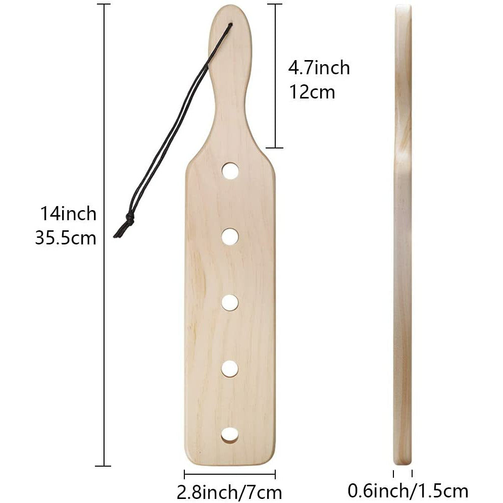 Wood Spanking 14" Paddle with Holes