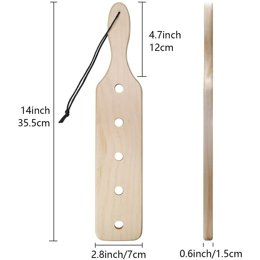 Spanking Paddle Solid no Holes, Wood Solid Spanking Paddle without